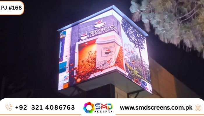 OUTDOOR 3D SMD SCREEN INSTALLATION Second Cup Coffee, Lahore