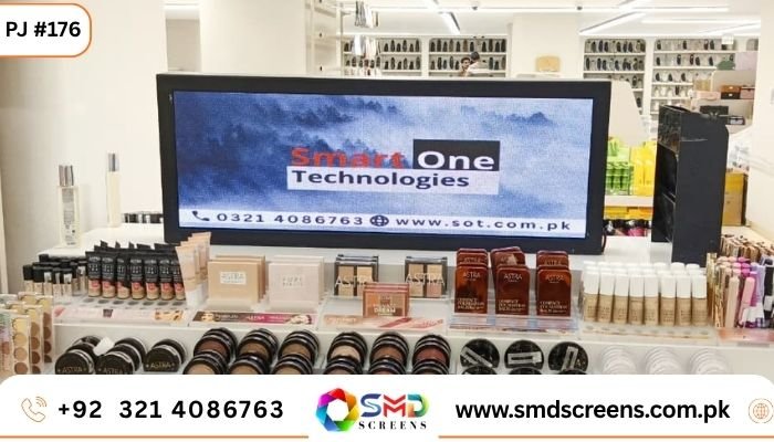 Counter Rack Indoor Display Screens Install at Chase Up, Karachi