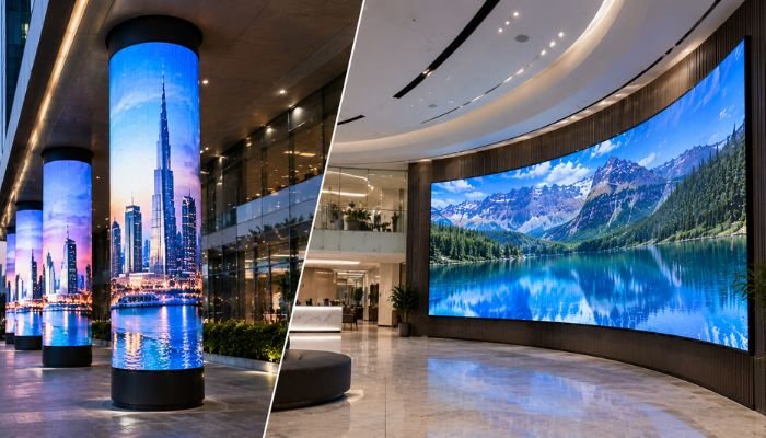 Curved & Flexible SMD LED Screens in Pakistan: Architectural Columns & Concave/Convex Display Guide